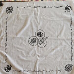 Harley-Davidson White Bandana with Black Graphics